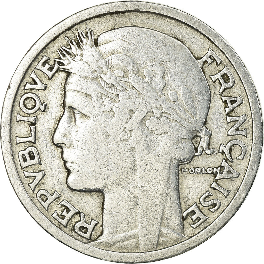 Moneta, Francia, Morlon, 2 Francs, 1946, Beaumont - Le Roger, MB, Alluminio