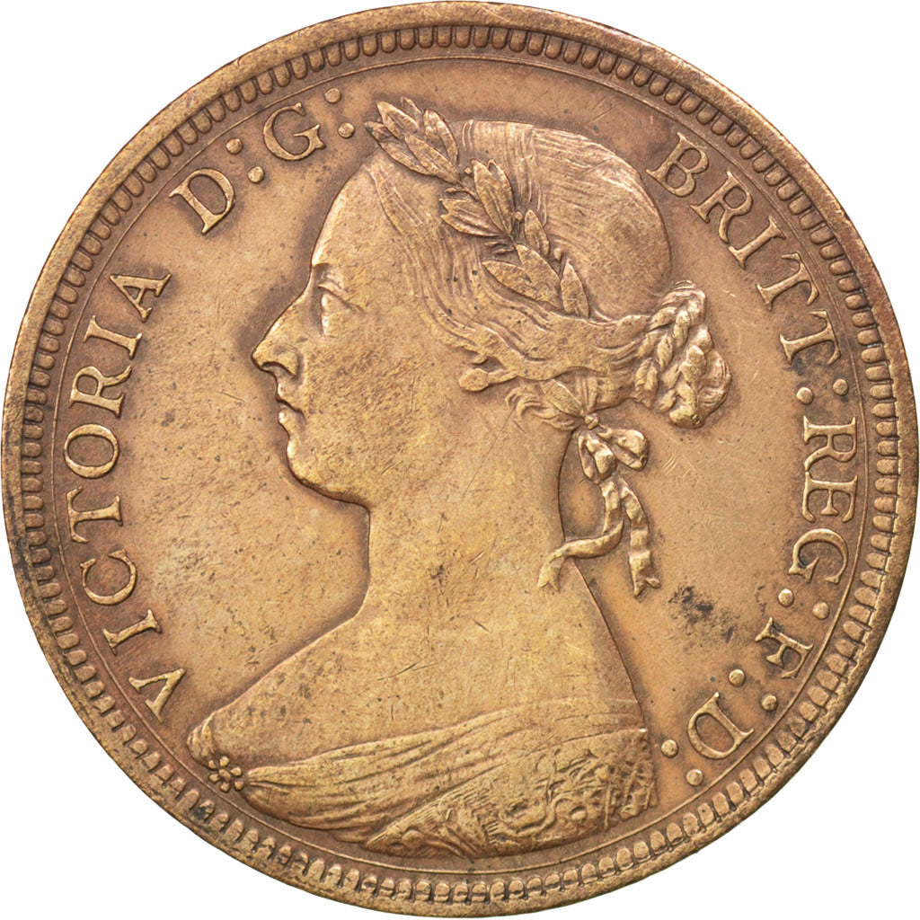 GREAT BRITAIN, 1/2 Penny, 1889, KM #754, AU(50-53), Bronze, 5.60