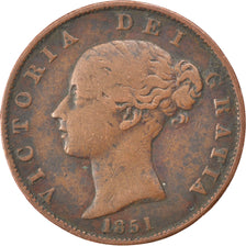 GREAT BRITAIN, 1/2 Penny, 1851, KM #726, VF(30-35), Copper, 9.10