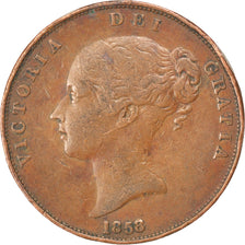 GREAT BRITAIN, Penny, 1858, KM #739, EF(40-45), Copper, 18.60