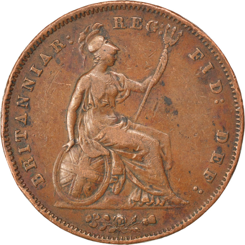 GREAT BRITAIN, Penny, 1858, KM #739, EF(40-45), Copper, 18.60