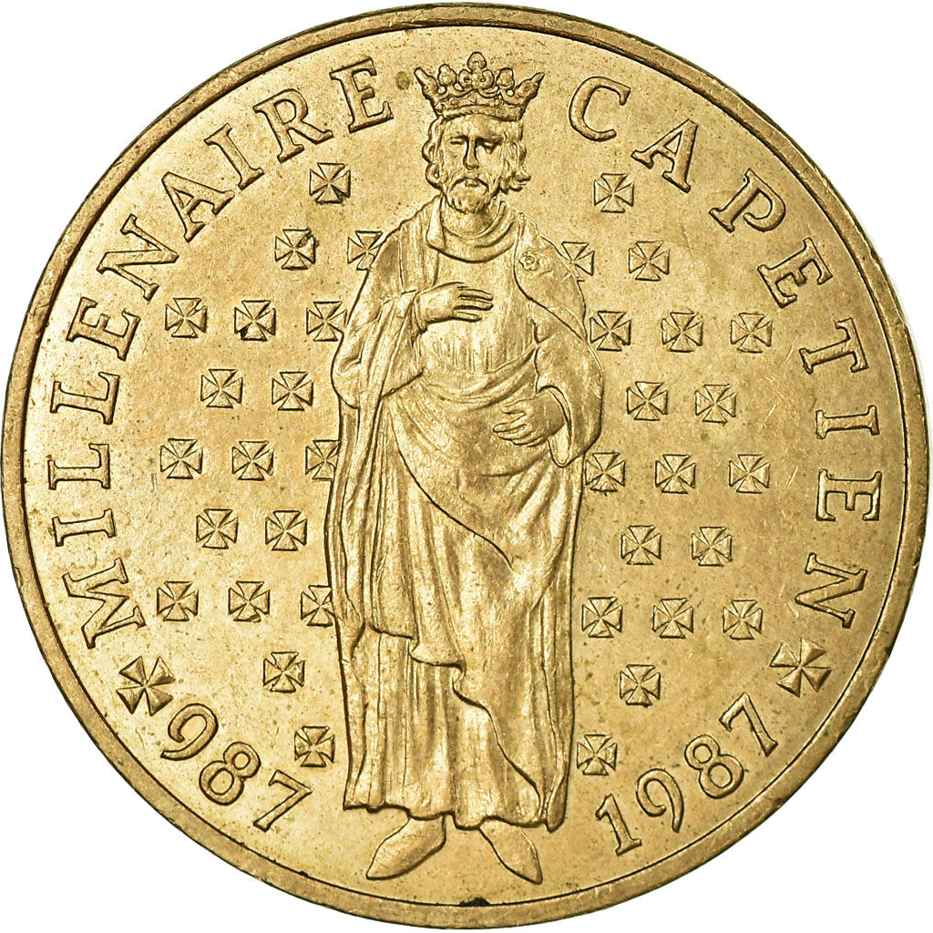 Munten, Frankrijk, Millennium of King Capet and France, 10 Francs, 1987, FR+