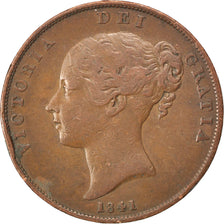 GREAT BRITAIN, Penny, 1841, KM #739, EF(40-45), Copper, 18.60