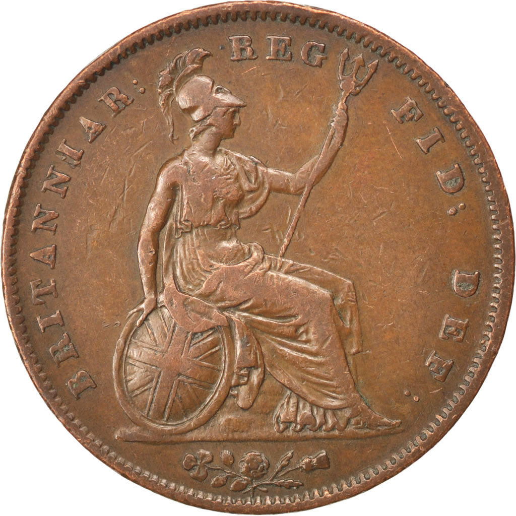 GREAT BRITAIN, Penny, 1841, KM #739, EF(40-45), Copper, 18.60