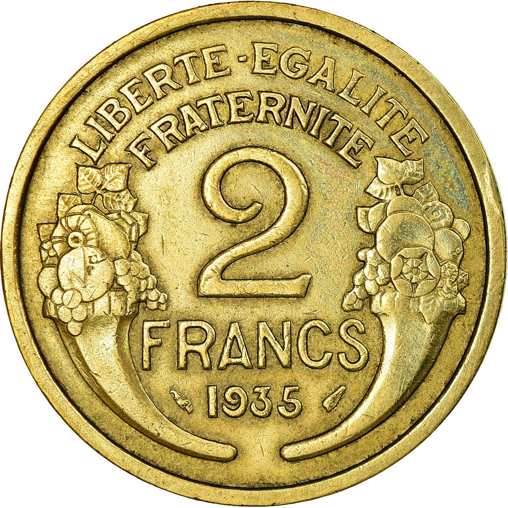 Münze, Frankreich, Morlon, 2 Francs, 1935, Paris, SS, Aluminum-Bronze, KM:886