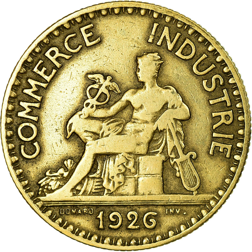 Moneda, Francia, Chambre de commerce, 2 Francs, 1926, Paris, BC+, Aluminio -