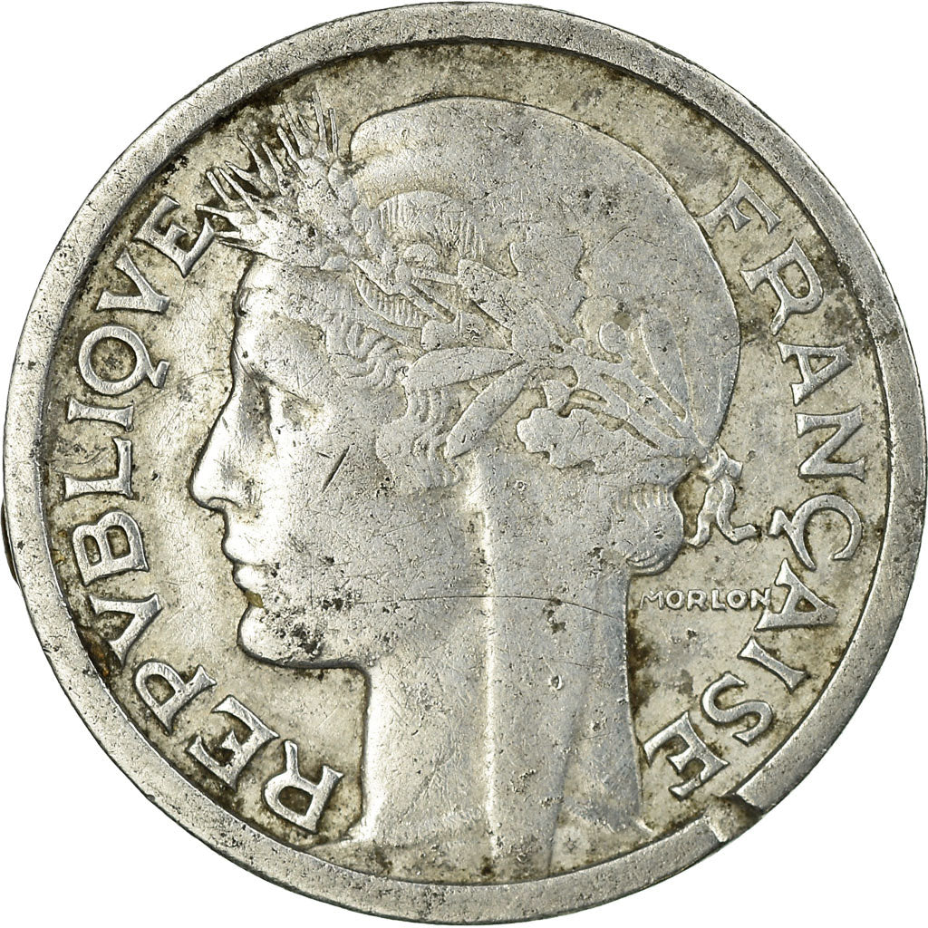 Moneda, Francia, Morlon, Franc, 1944, Paris, BC+, Aluminio, KM:885a.1