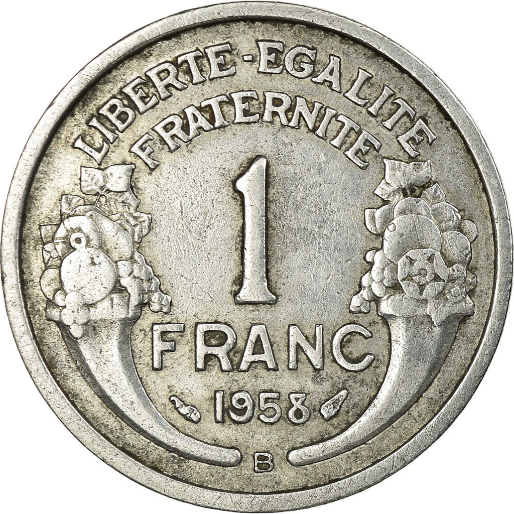 Coin, France, Morlon, Franc, 1958, Beaumont - Le Roger, EF(40-45), Aluminum