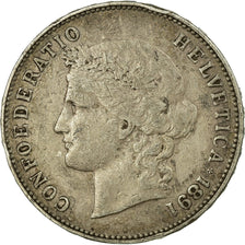 Coin, Switzerland, 5 Francs, 1891, Bern, VF(20-25), Silver, KM:34