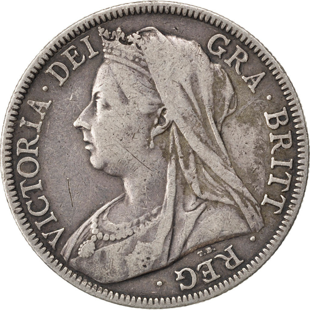 GREAT BRITAIN, 1/2 Crown, 1894, KM #782, VF(30-35), Silver, 32.3, 13.93
