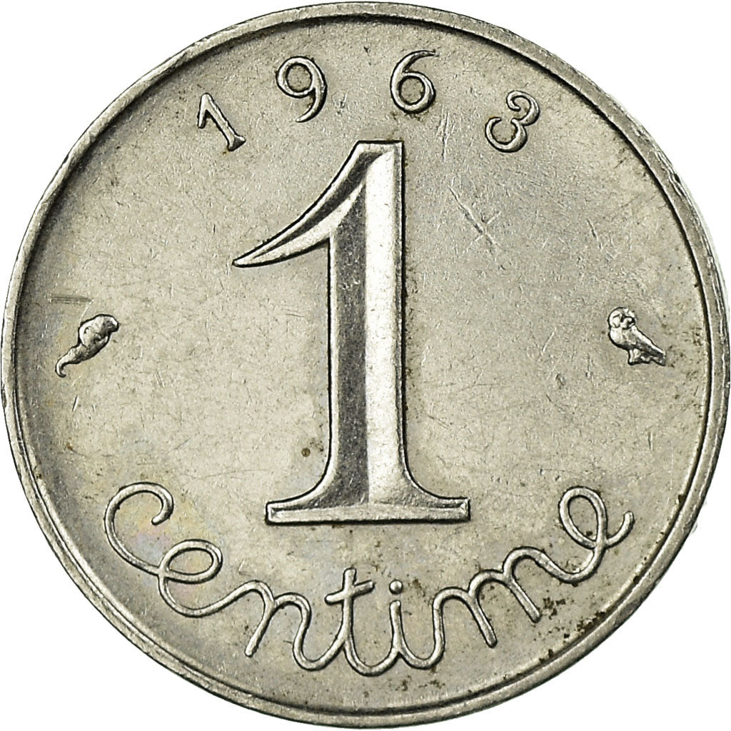 Moeda, França, Épi, Centime, 1963, Paris, VF(20-25), Aço Inoxidável, KM:928