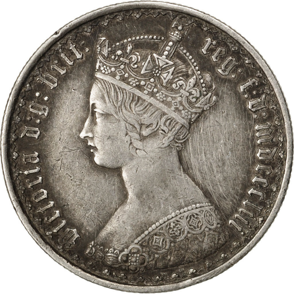 GREAT BRITAIN, Florin, Two Shillings, 1853, KM #746.1, EF(40-45), Silver, 11.26