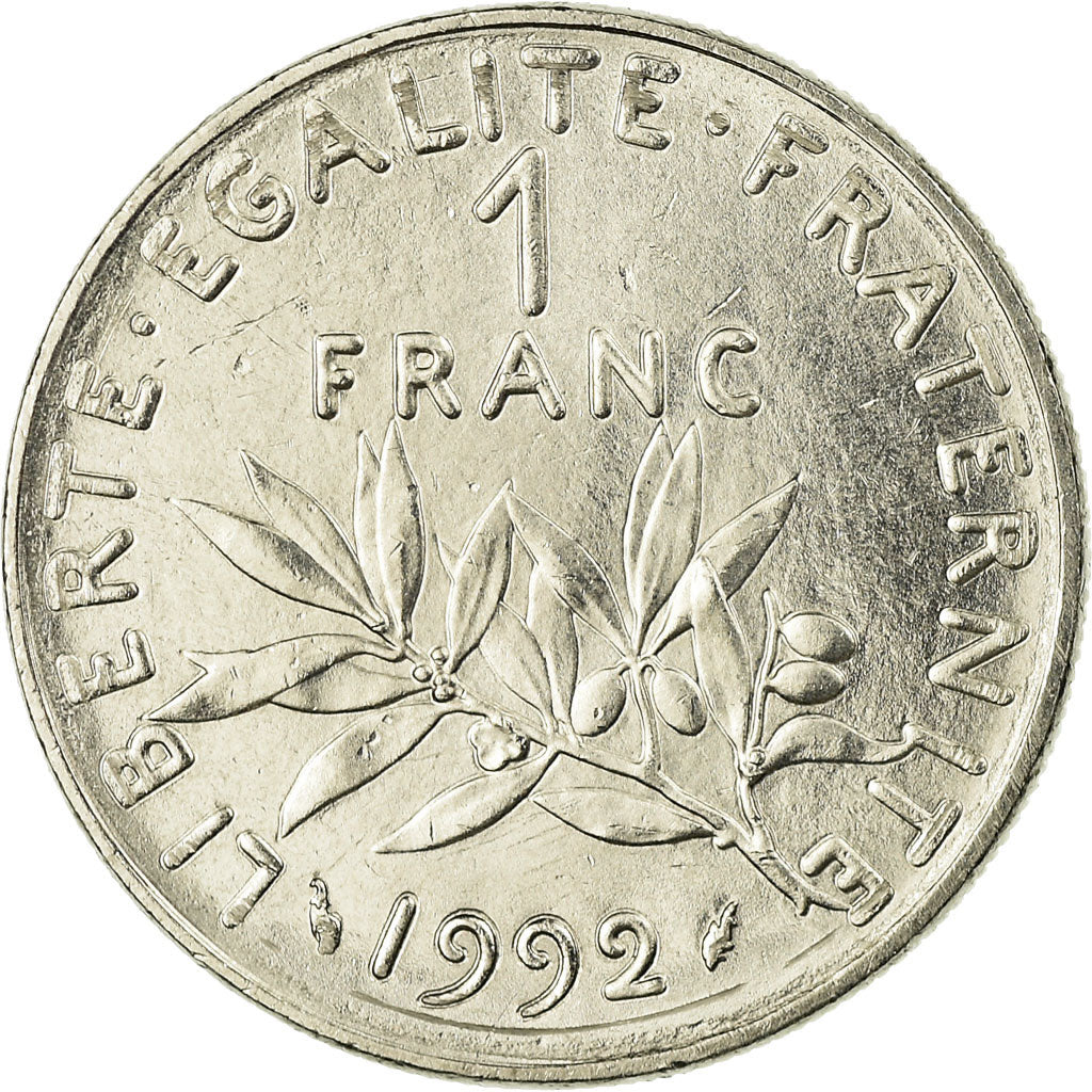 Münze, Frankreich, Semeuse, Franc, 1992, VZ, Nickel, KM:925.2, Gadoury:474