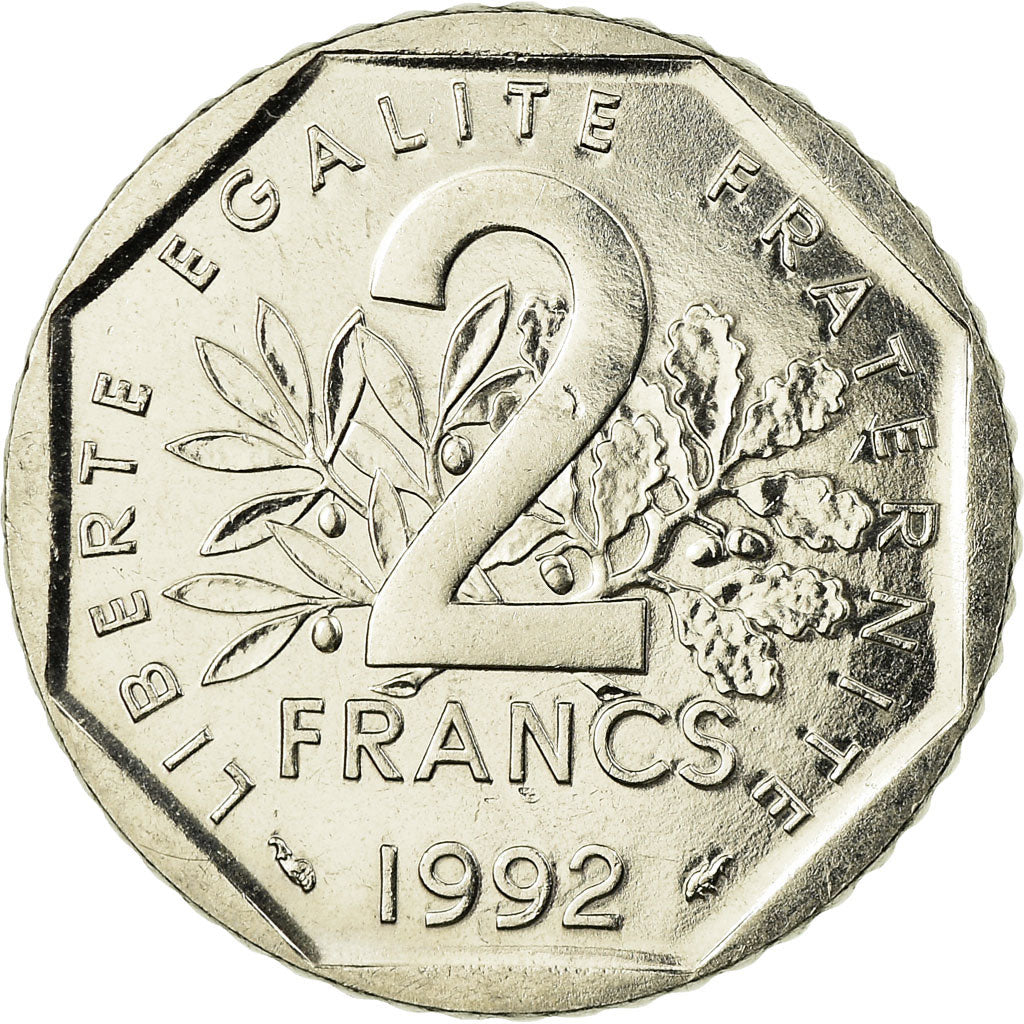 Monnaie, France, Semeuse, 2 Francs, 1992, SUP, Nickel, Gadoury:547, KM:942.1