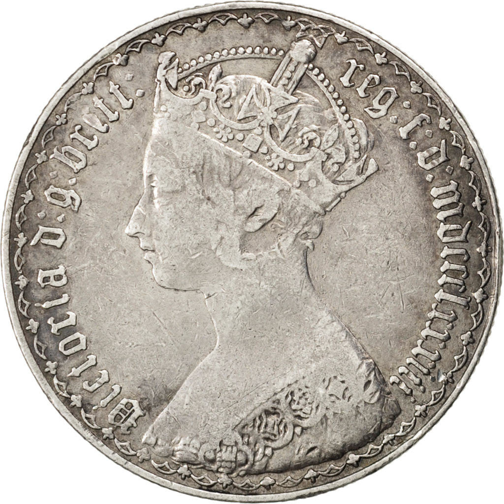 GREAT BRITAIN, Florin, Two Shillings, 1883, KM #746.4, VF(30-35), Silver, 11.15