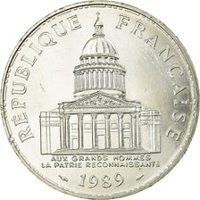Moeda, França, Panthéon, 100 Francs, 1989, Paris, AU(50-53), Prata, KM:951.1