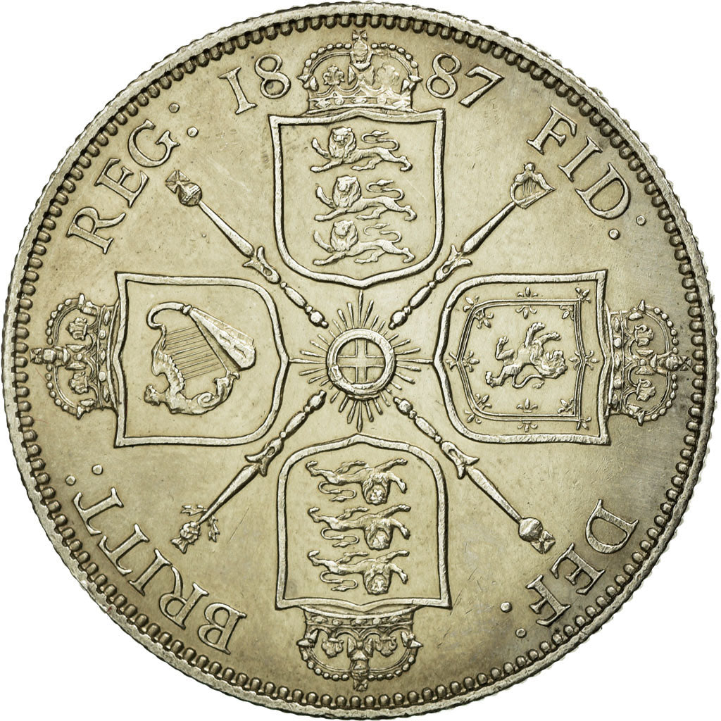 Coin, Great Britain, Victoria, Florin, Two Shillings, 1887, MS(63), Silver