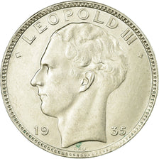 Moneta, Belgia, 20 Francs, 20 Frank, 1935, AU(50-53), Srebro, KM:105