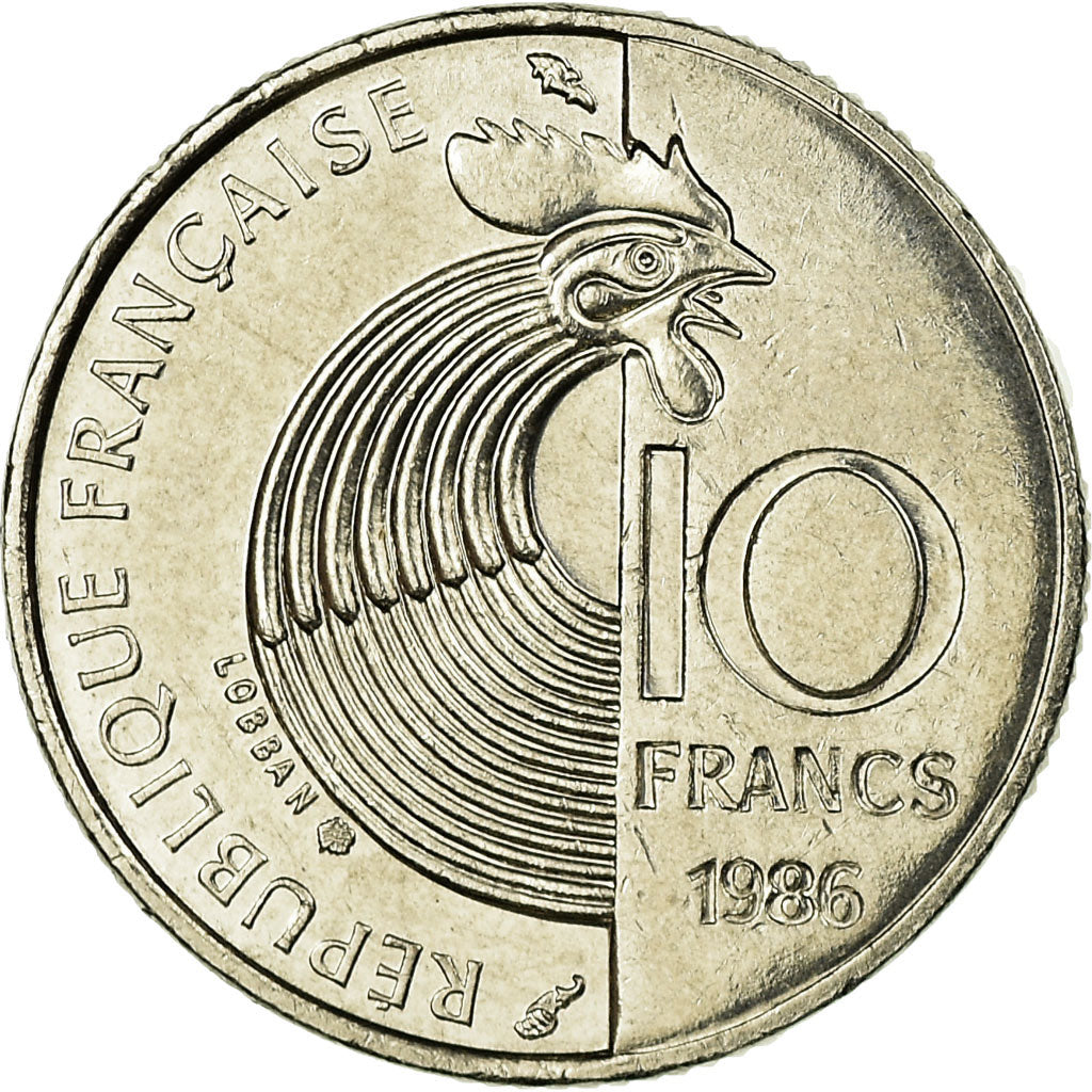 Münze, Frankreich, Schumann, 10 Francs, 1986, SS, Nickel, KM:958, Gadoury:825