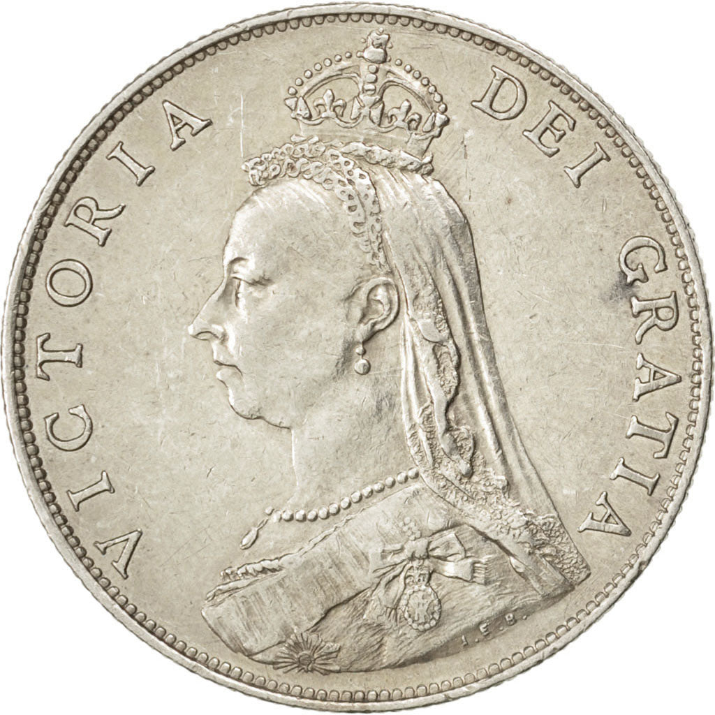 GREAT BRITAIN, Florin, Two Shillings, 1887, KM #762, AU(55-58), Silver, 11.30