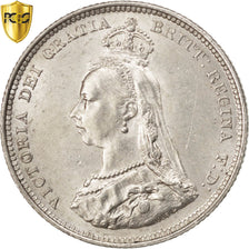GREAT BRITAIN, Shilling, 1887, Silver, PCGS AU58, KM 761