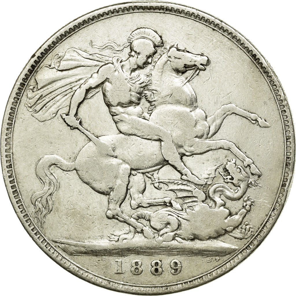 Coin, Great Britain, Victoria, Crown, 1889, VF(30-35), Silver, KM:765
