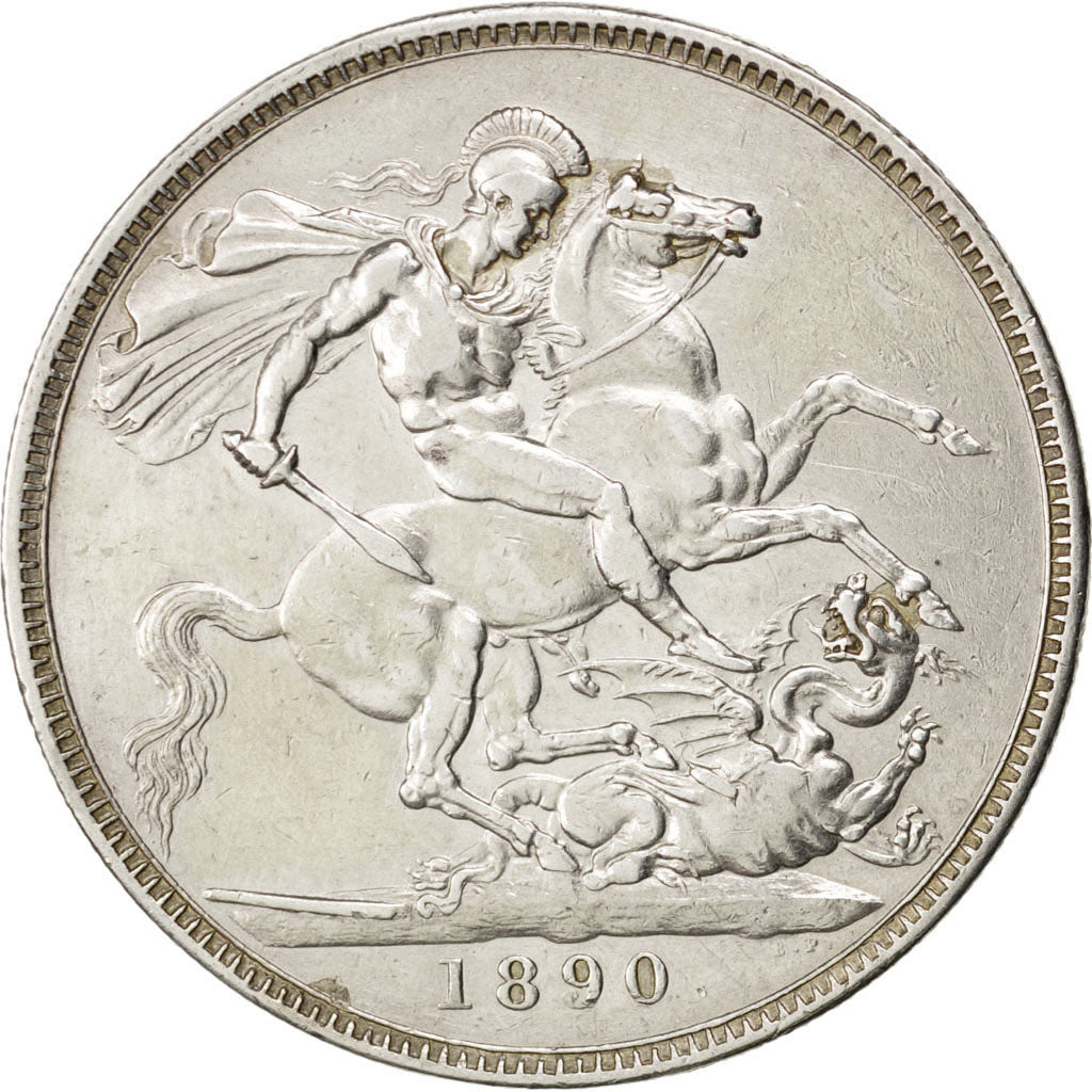 Monnaie, Grande-Bretagne, Victoria, Crown, 1890, SUP, Argent, KM:765