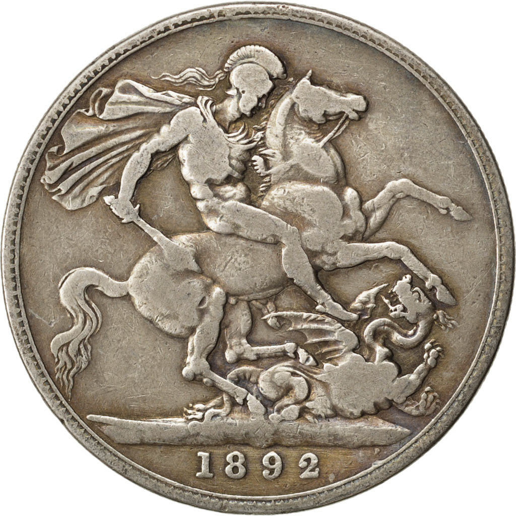 GREAT BRITAIN, Crown, 1892, KM #765, VF(30-35), Silver, 38.61, 27.81
