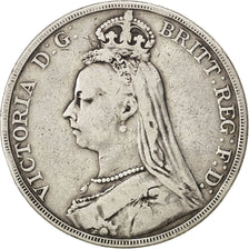 Münze, Großbritannien, Victoria, Crown, 1889, S+, Silber, KM:765