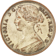 GREAT BRITAIN, Penny, 1861, KM #749.2, AU(50-53), Bronze, 31, 9.57