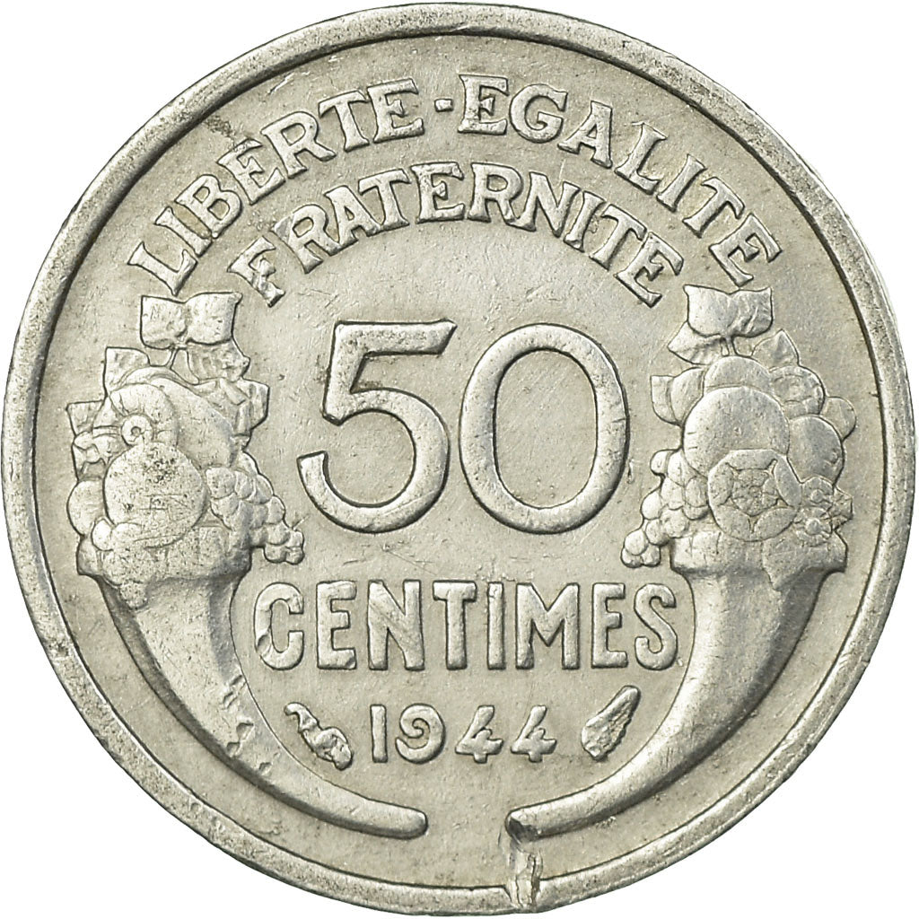 Münze, Frankreich, Morlon, 50 Centimes, 1944, Paris, S+, Aluminium, KM:894.1a