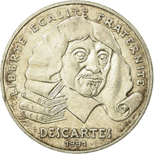Münze, Frankreich, Descartes, 100 Francs, 1991, SS, Silber, KM:996, Gadoury:906