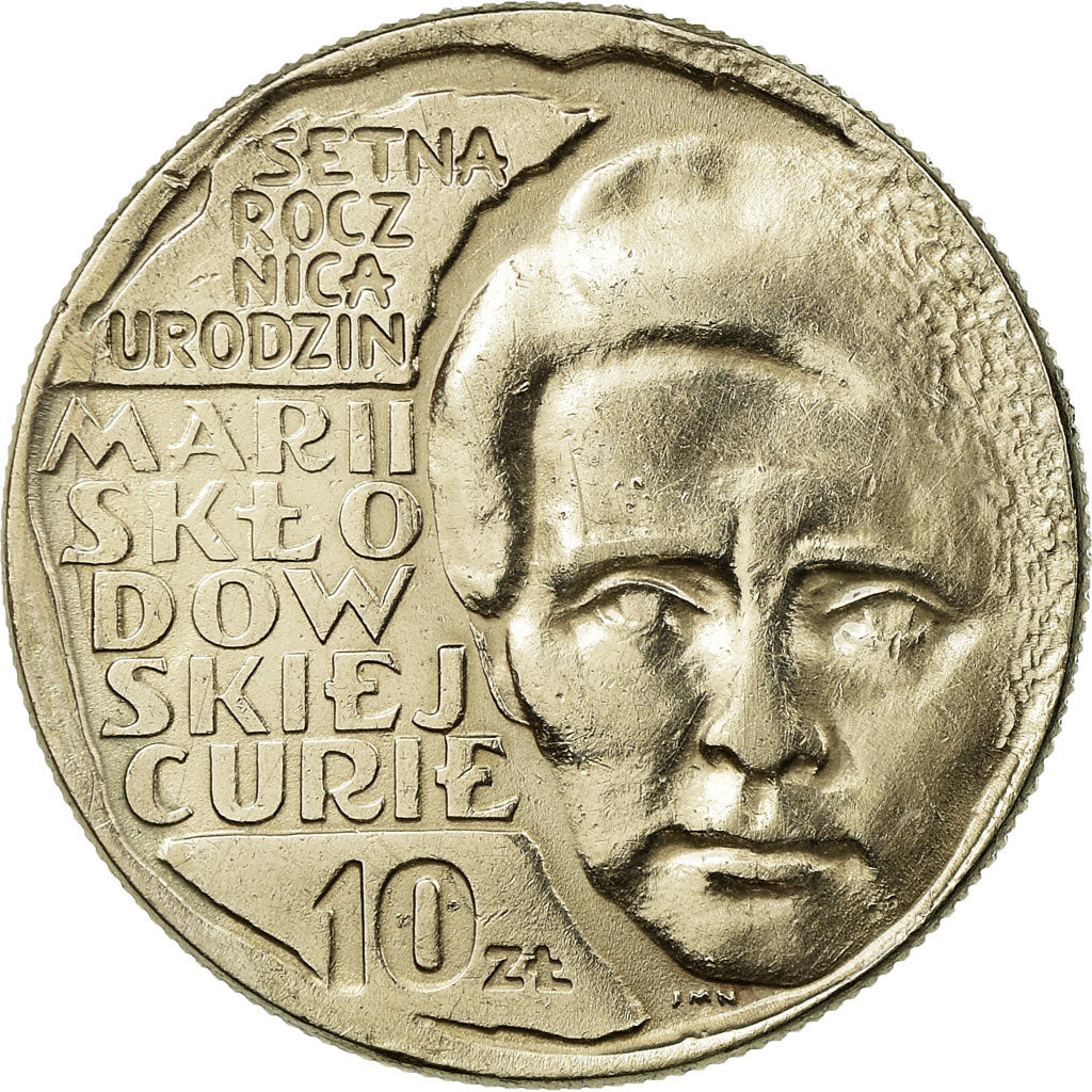 Coin, Poland, Centennial - Birth of Marie Sklodowska Curie, 10 Zlotych, 1967