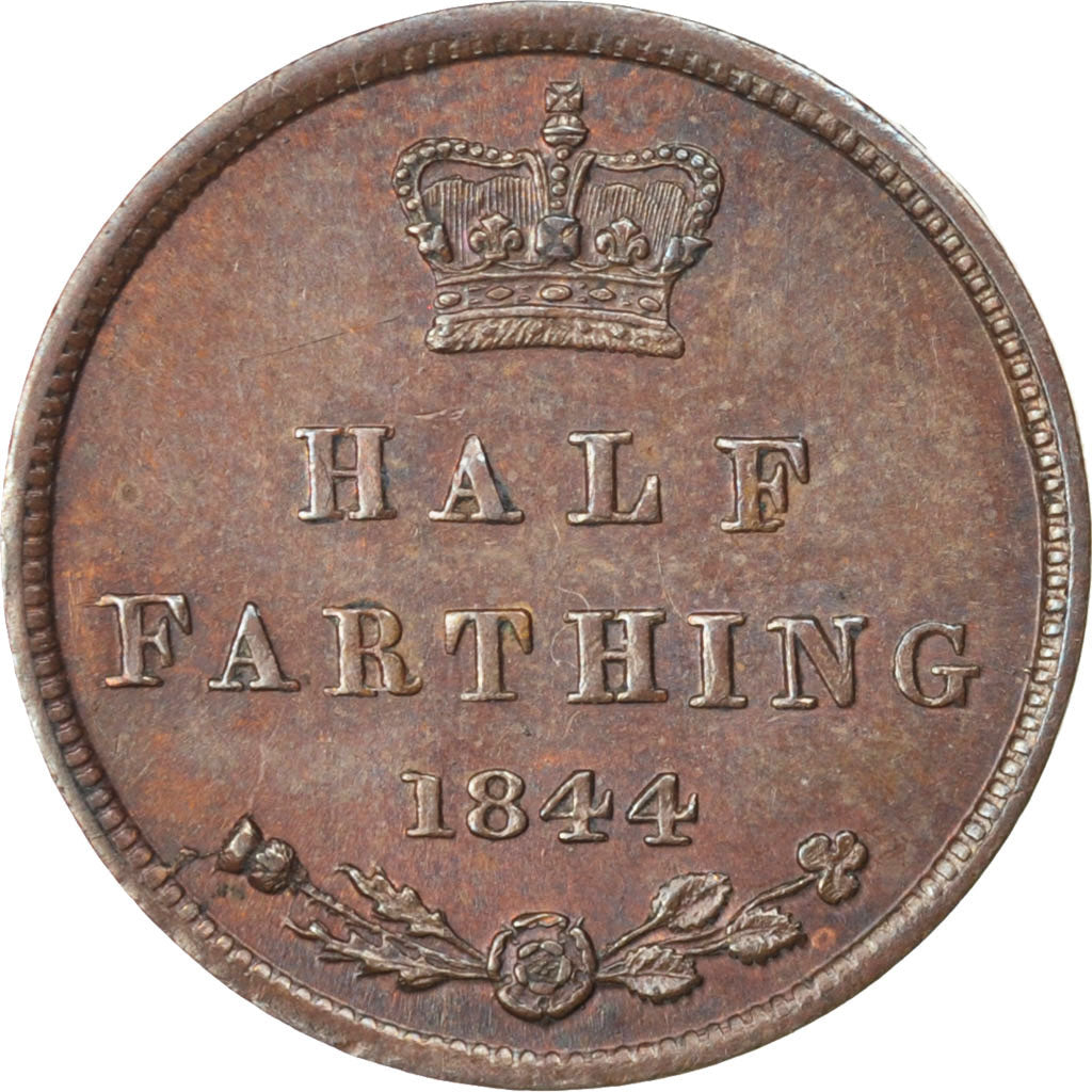 GREAT BRITAIN, 1/2 Farthing, 1844, KM #738, MS(63), Copper, 2.36