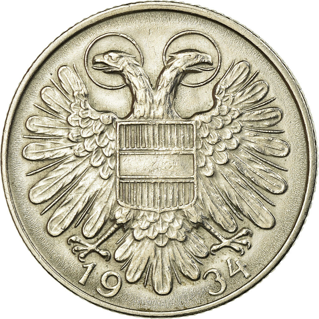 Coin, Austria, Schilling, 1934, EF(40-45), Copper-nickel, KM:2851