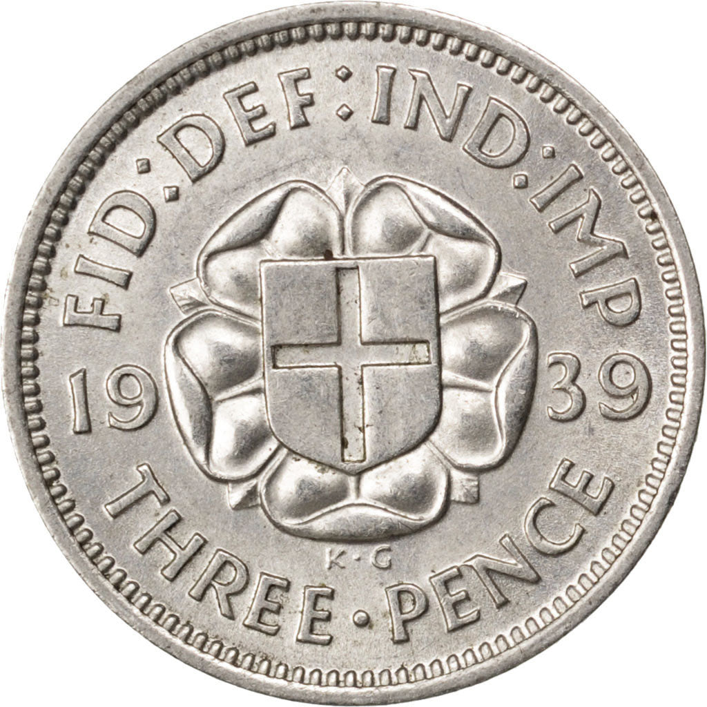GREAT BRITAIN, 3 Pence, 1939, KM #848, MS(63), Silver, 16, 1.39