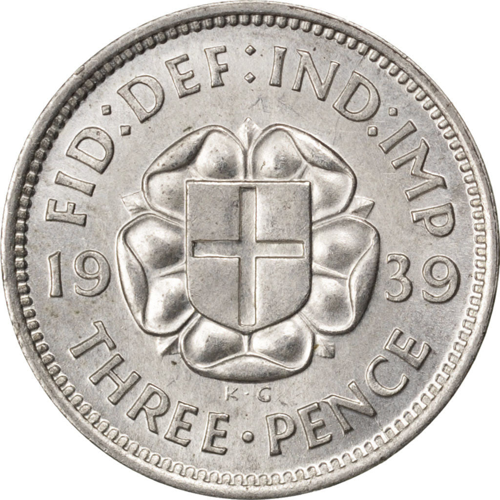 GREAT BRITAIN, 3 Pence, 1939, KM #848, MS(63), Silver, 16, 1.48