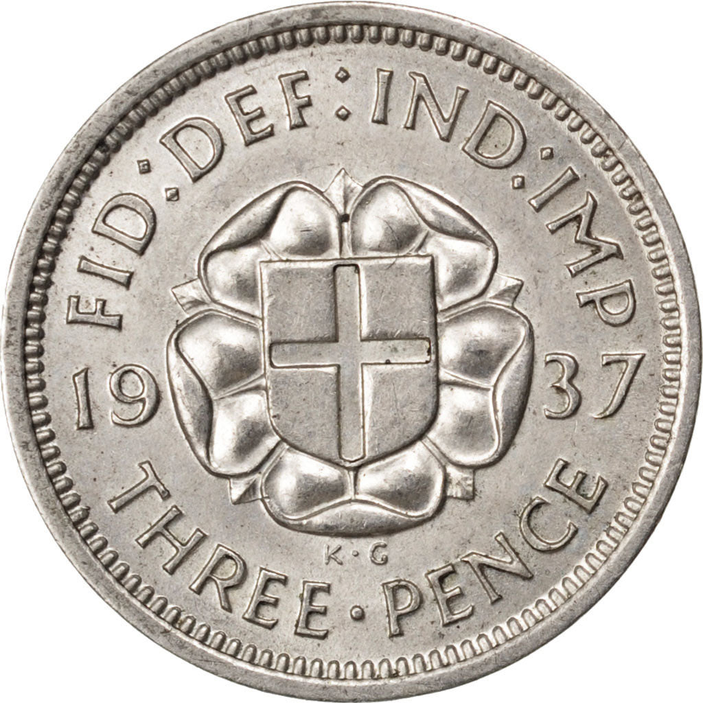GREAT BRITAIN, 3 Pence, 1937, KM #848, MS(63), Silver, 16, 1.41