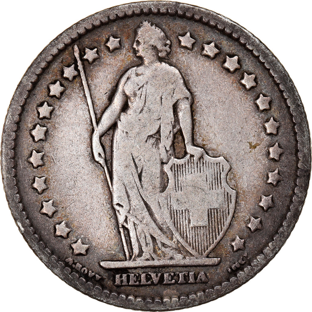 Coin, Switzerland, Franc, 1887, Bern, VF(20-25), Silver, KM:24