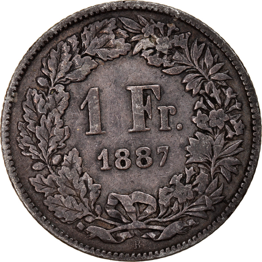 Coin, Switzerland, Franc, 1887, Bern, VF(20-25), Silver, KM:24