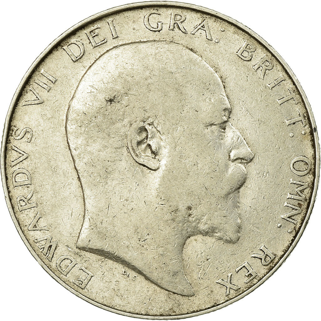 Coin, Great Britain, Edward VII, 1/2 Crown, 1910, VF(20-25), Silver, KM:802