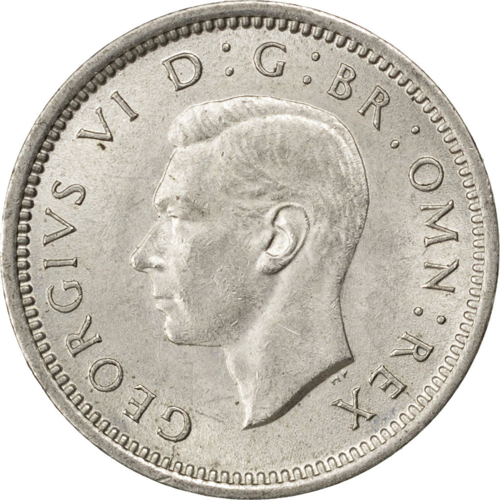 GREAT BRITAIN, 3 Pence, 1939, KM #848, AU(55-58), Silver, 16, 1.40