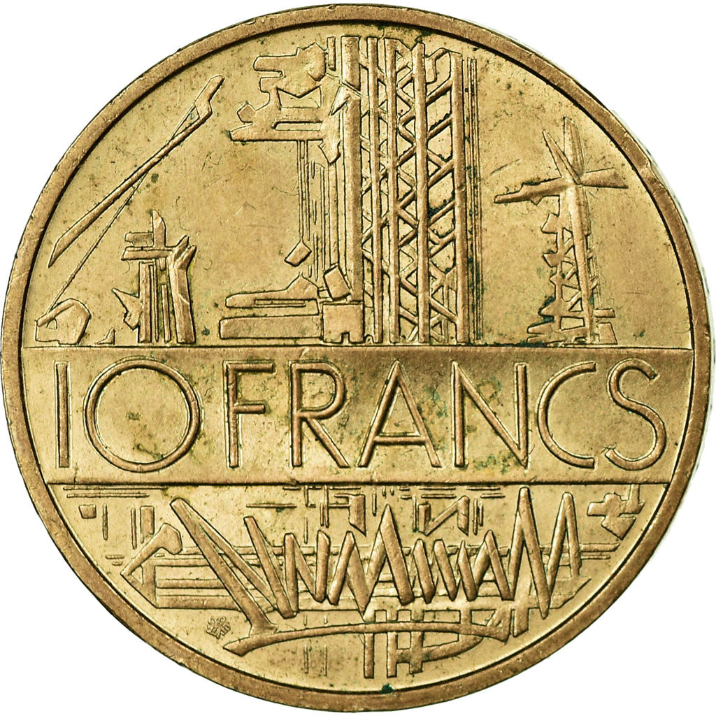 Moeda, França, Mathieu, 10 Francs, 1979, EF(40-45), Níquel-Latão, KM:940