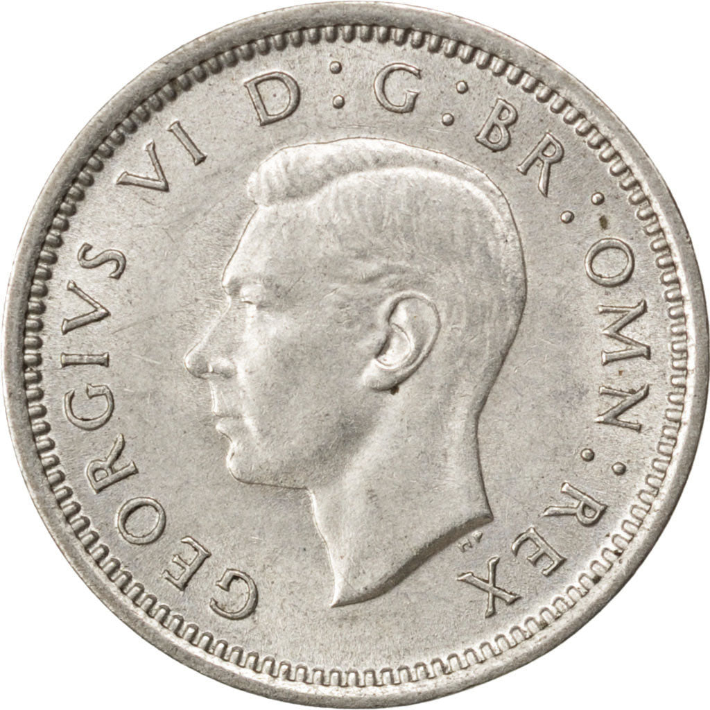 GREAT BRITAIN, 3 Pence, 1941, KM #848, AU(55-58), Silver, 16, 1.40