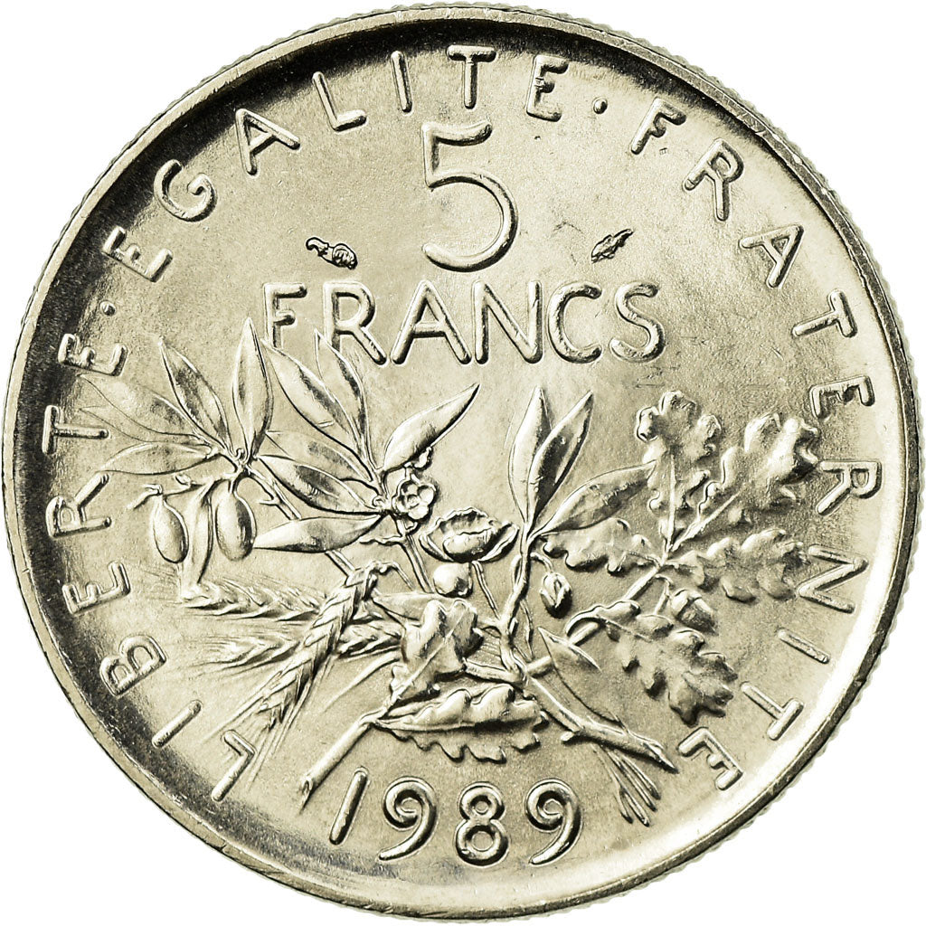 Coin, France, Semeuse, 5 Francs, 1989, Paris, AU(55-58), Nickel Clad