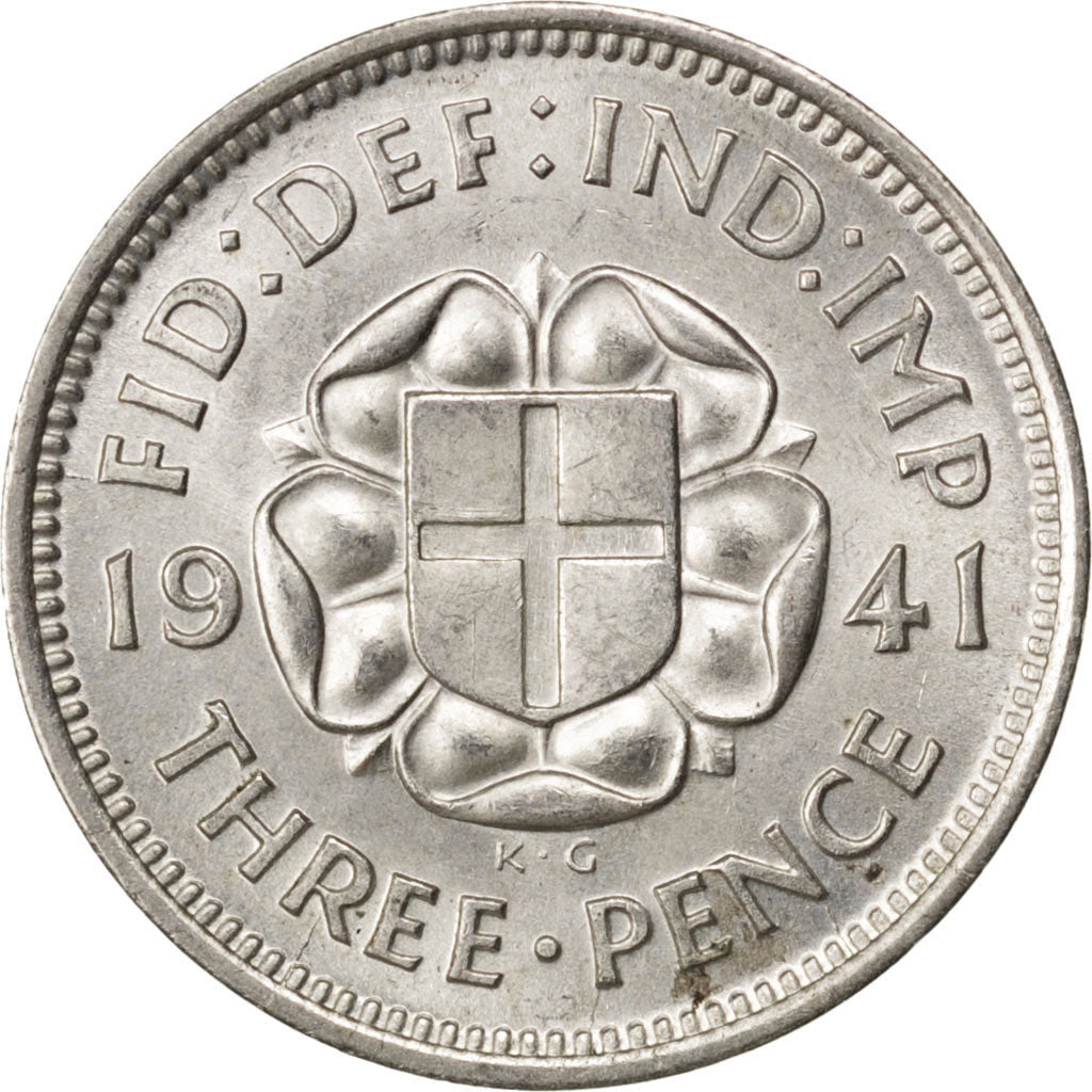 GREAT BRITAIN, 3 Pence, 1941, KM #848, MS(63), Silver, 16, 1.40