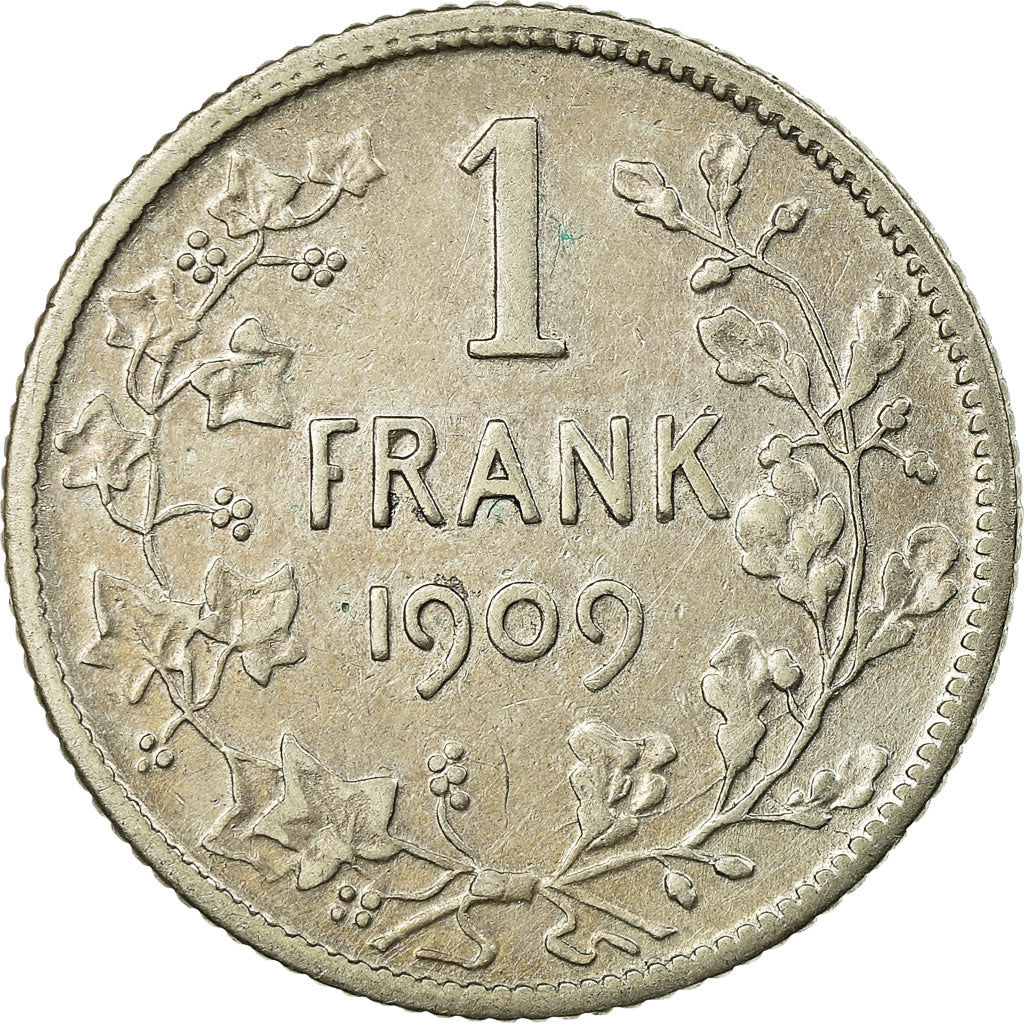 Coin, Belgium, Franc, 1909, VF(30-35), Silver, KM:57.2