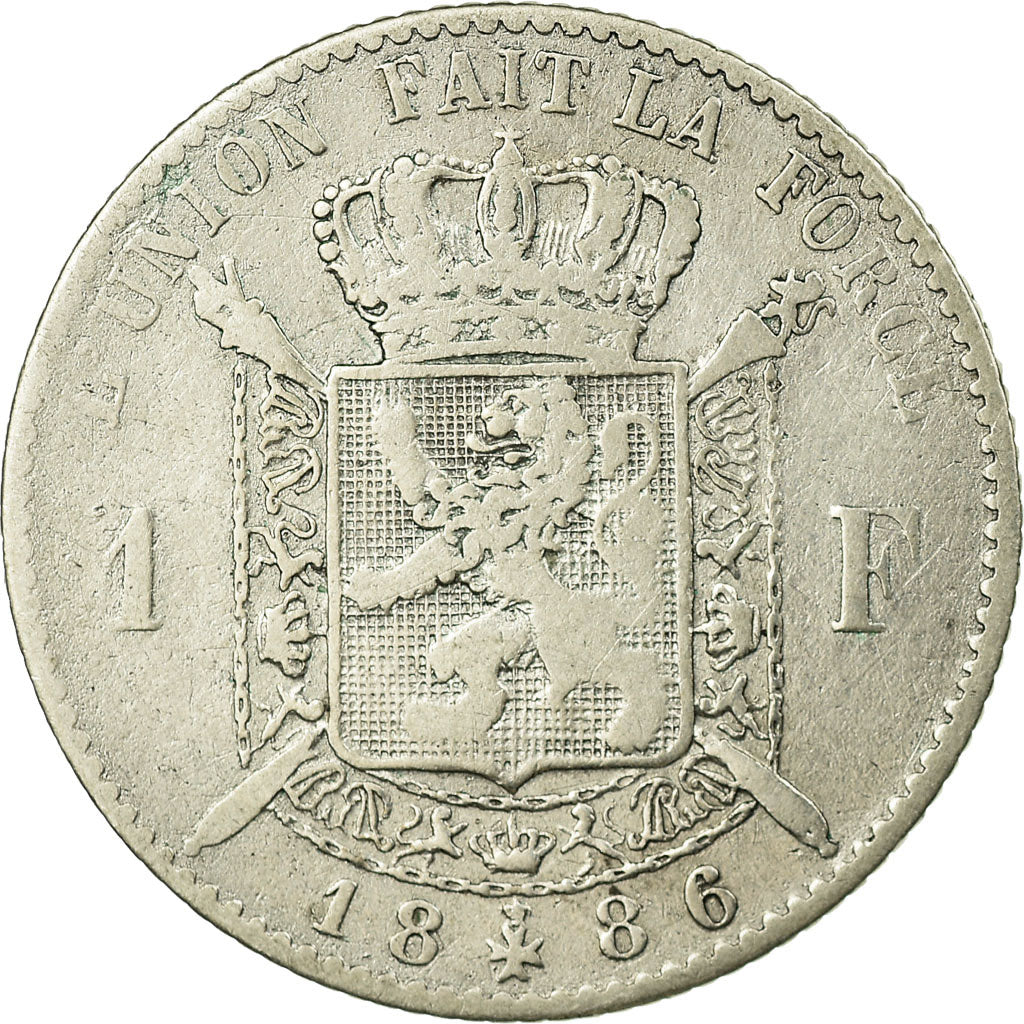 Coin, Belgium, Leopold II, Franc, 1886, VF(20-25), Silver, KM:28.2
