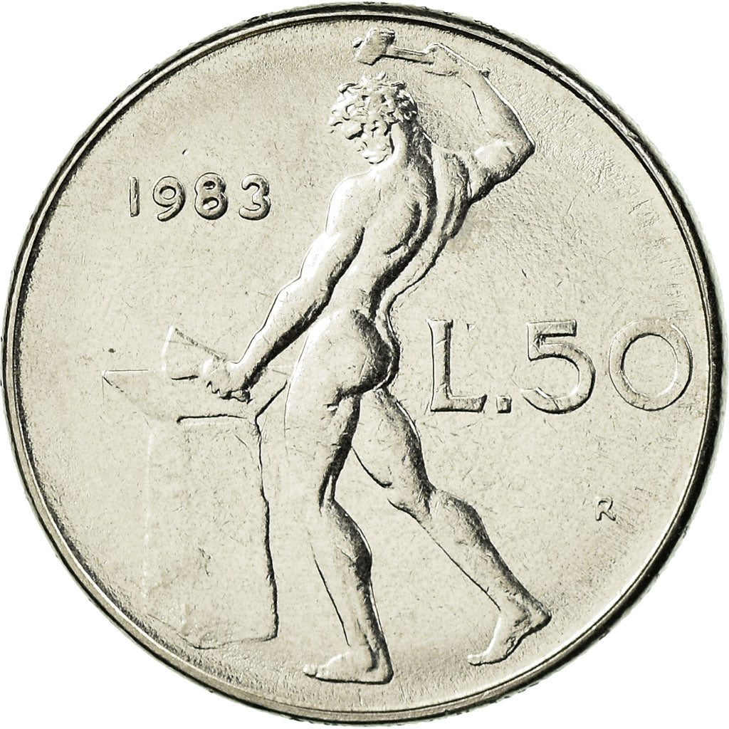 Moneta, Italia, 50 Lire, 1983, Rome, SPL-, Acciaio inossidabile, KM:95.1