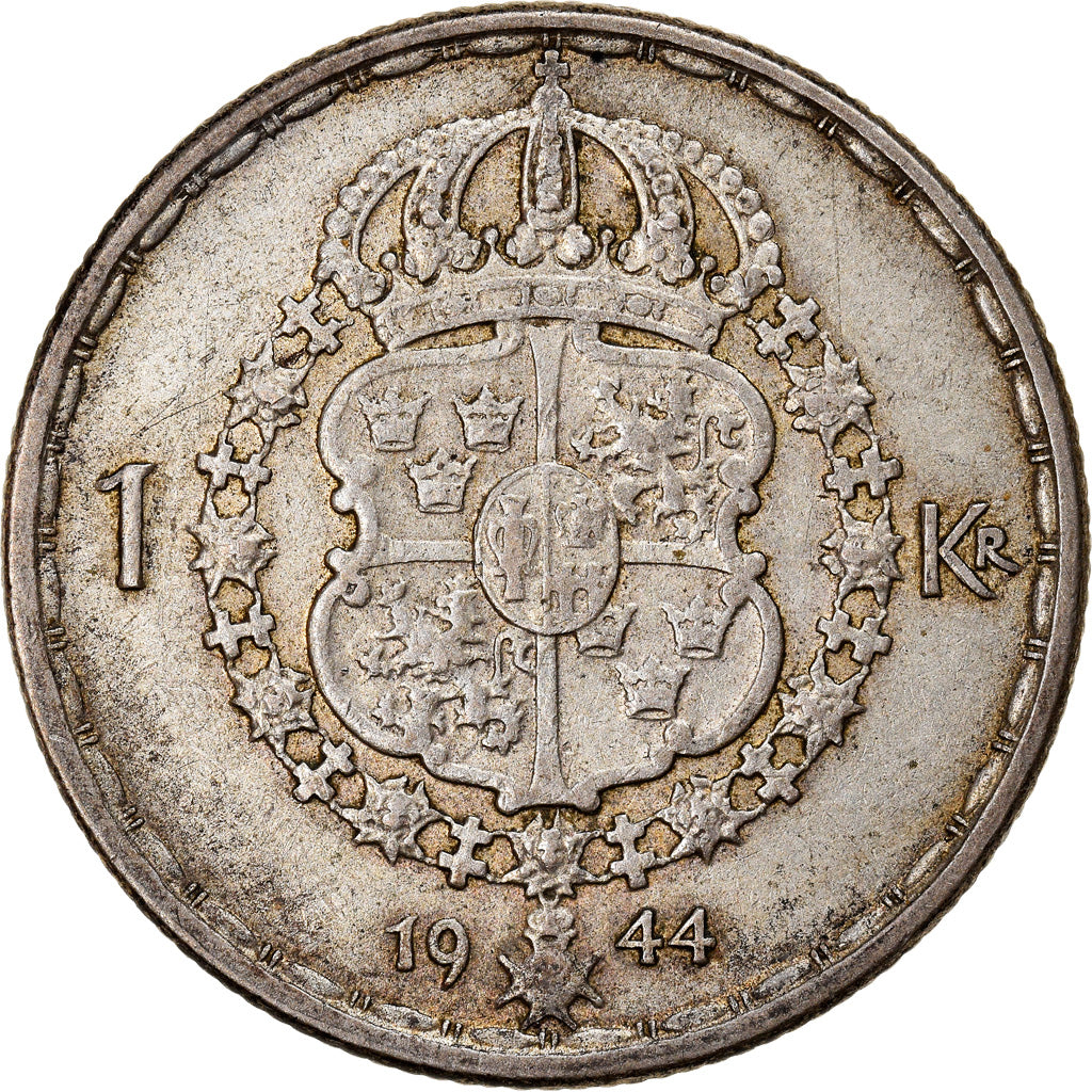 Coin, Sweden, Gustaf V, Krona, 1944, EF(40-45), Silver, KM:814